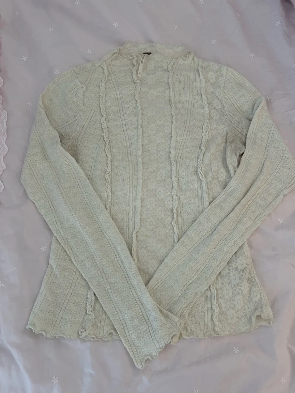 Free people Women’s Lace-Panel Long Sleeve Top